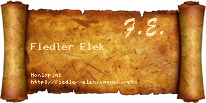 Fiedler Elek névjegykártya